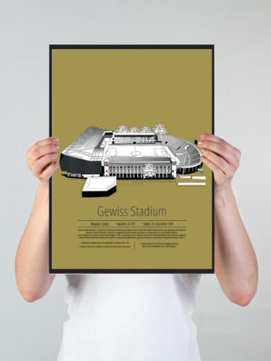 Fodbold plakat med Atalanta. Denne fodbold plakat med Atalanta er i flot stilren gul baggrund