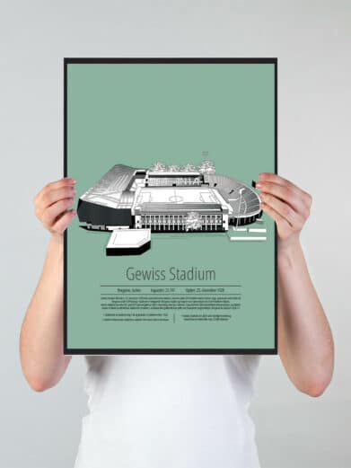 Fodbold plakat med Atalanta. Denne fodbold plakat med Atalanta er i flot stilren grøn baggrund