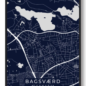 Bagsværd plakat - mørkeblå
