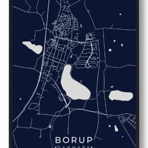 Borup plakat - mørkeblå