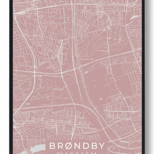 Brøndby plakat - rosa