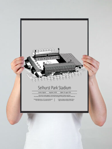 Fodbold plakat med Crystal Palace. Denne fodbold plakat med Crystal Palace er i flot stilren grå baggrund
