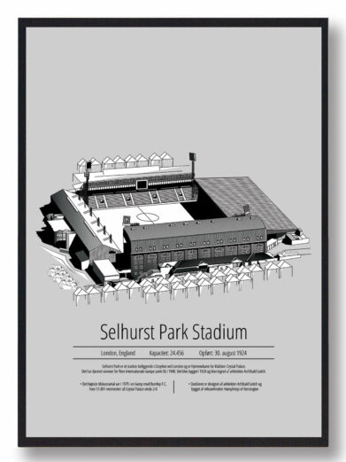 Fodbold plakat med Crystal Palace. Denne fodbold plakat med Crystal Palace er i flot stilren grå baggrund