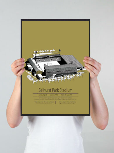 Fodbold plakat med Crystal Palace. Denne fodbold plakat med Crystal Palace er i flot stilren gul baggrund