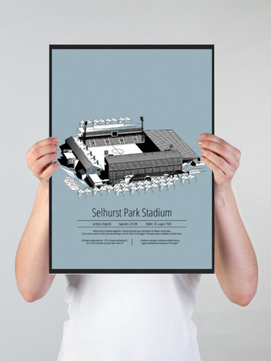 Fodbold plakat med Crystal Palace. Denne fodbold plakat med Crystal Palace er i flot stilren lyseblå baggrund