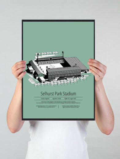 Fodbold plakat med Crystal Palace. Denne fodbold plakat med Crystal Palace er i flot stilren grøn baggrund