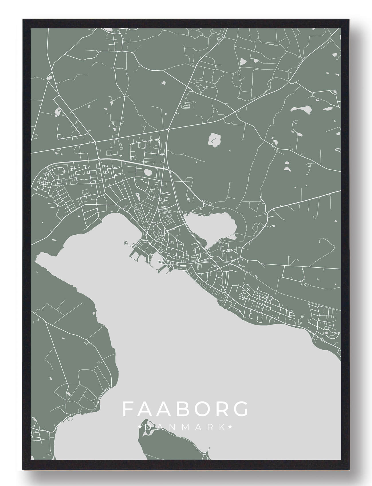 Billede af Faaborg plakat - grøn (Størrelse: S - 21x29,7cm (A4))