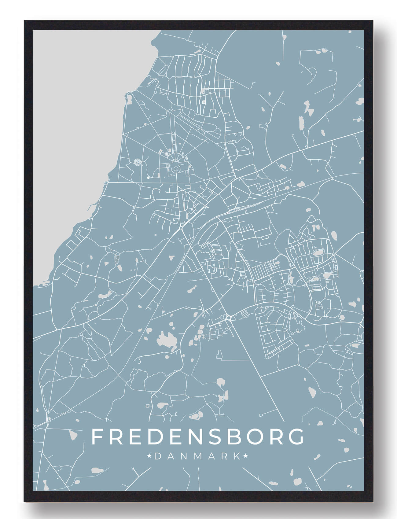 Fredensborg plakat - lyseblå (Størrelse: M - 30x40cm)