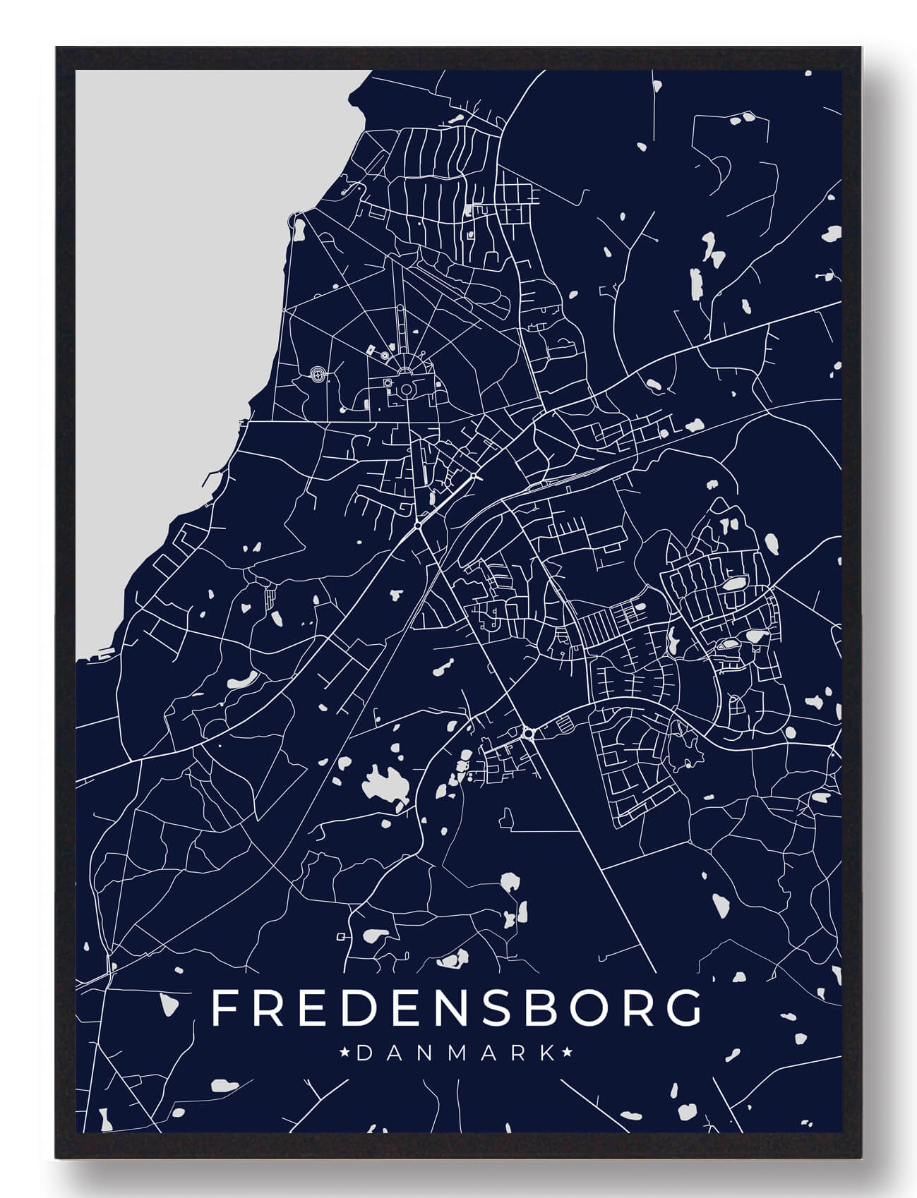 Fredensborg plakat - mørkeblå (Størrelse: M - 30x40cm)