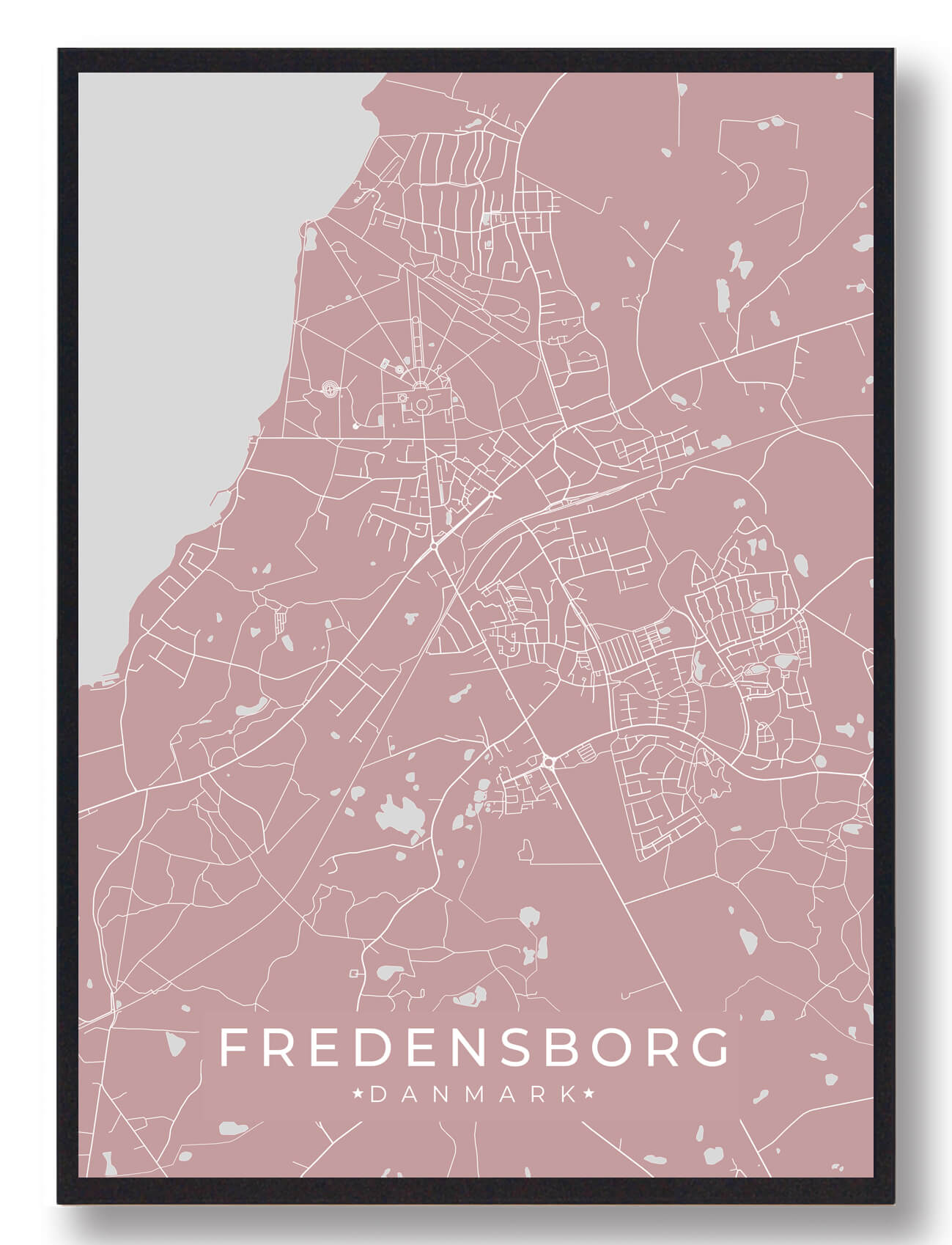 Fredensborg plakat - rosa (Størrelse: M - 30x40cm)
