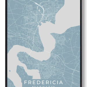 Fredericia plakat - lyseblå