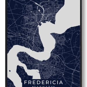 Fredericia plakat - mørkeblå