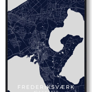 Frederiksværk plakat - mørkeblå