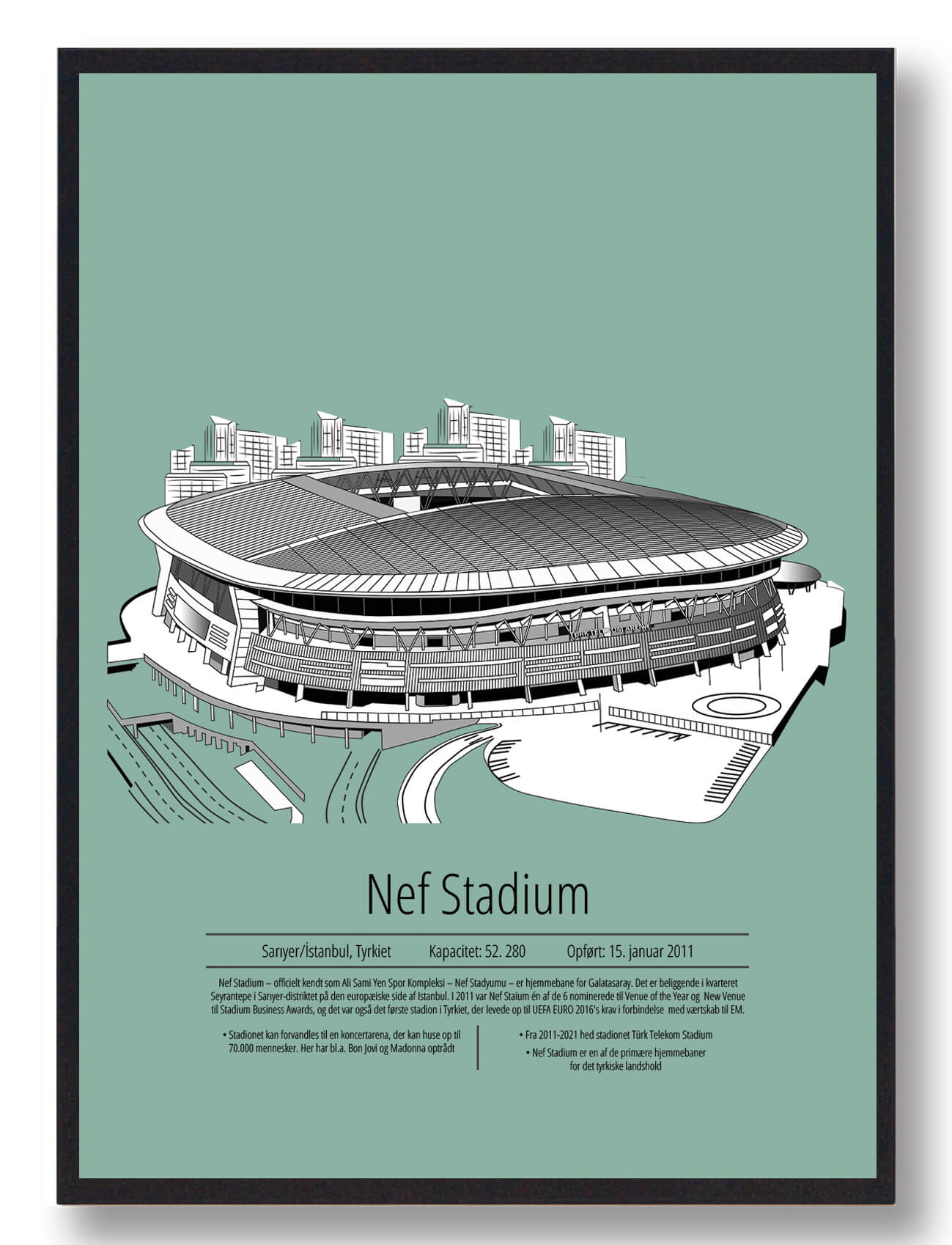Nef Stadyumu Galatasaray Mintgrøn Størrelse: S 21x29 7cm A4