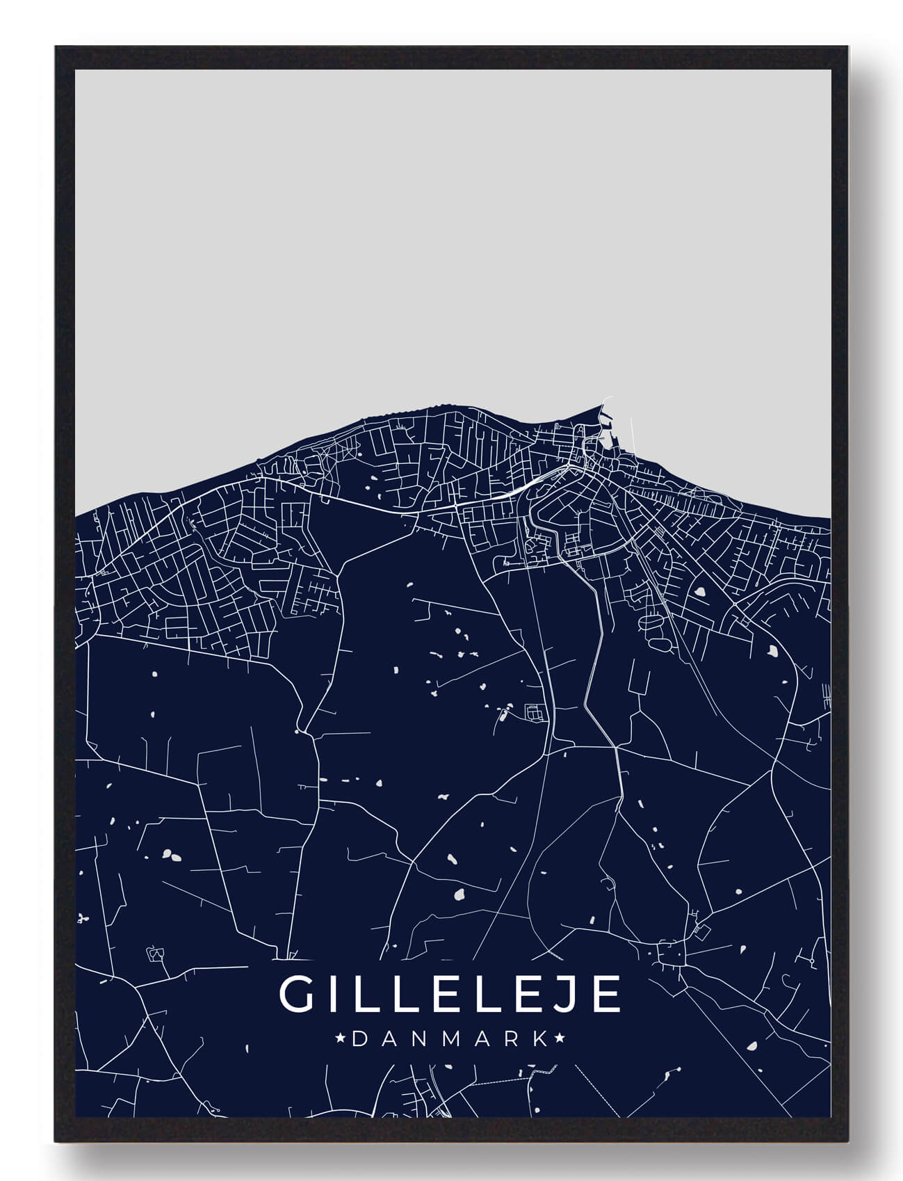 Gilleleje plakat - mørkeblå