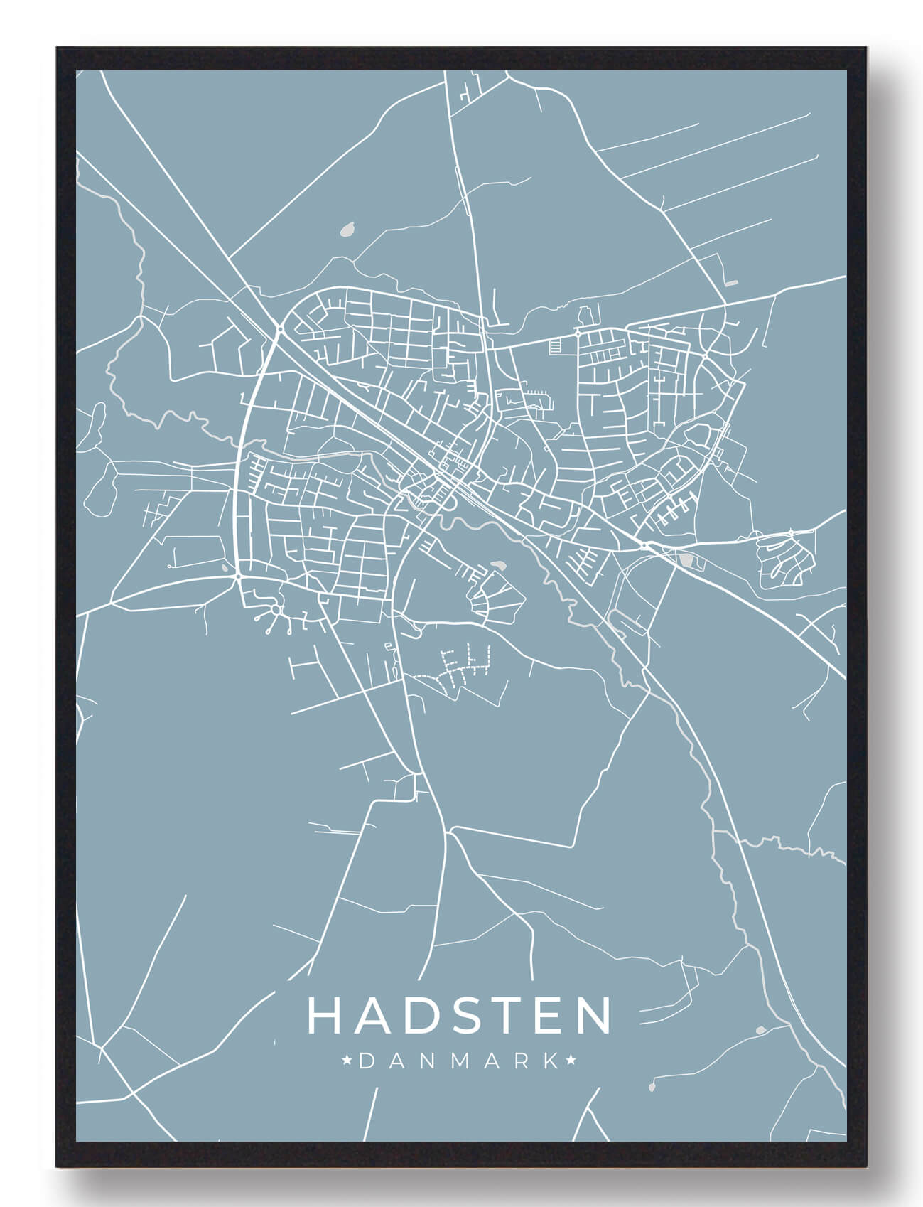 Hadsten plakat - lyseblå (Størrelse: M - 30x40cm)