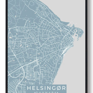 Helsingør plakat - lyseblå