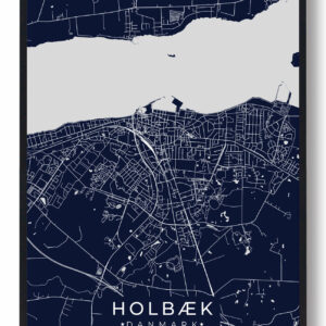 Holbæk plakat - mørkeblå
