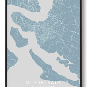 Middelfart plakat - lyseblå