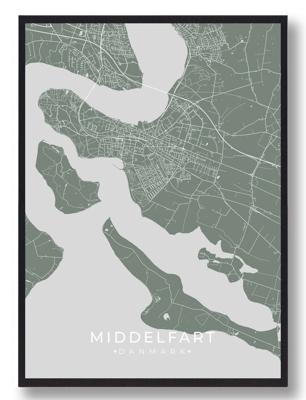 Middelfart Plakat Grøn Størrelse: 21x29 7cm