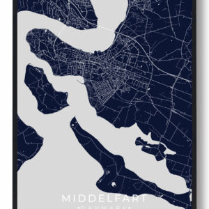 Middelfart plakat - mørkeblå