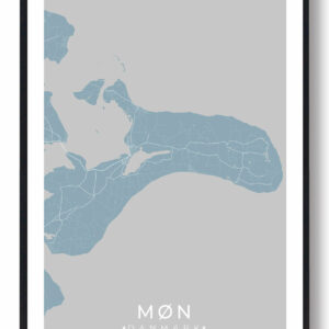 Møn plakat - lyseblå