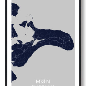 Møn plakat - mørkeblå