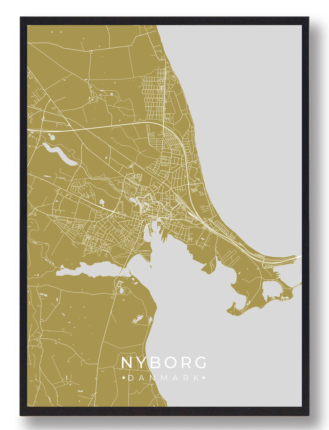 Nyborg Plakat Gul Størrelse: 21x29 7cm