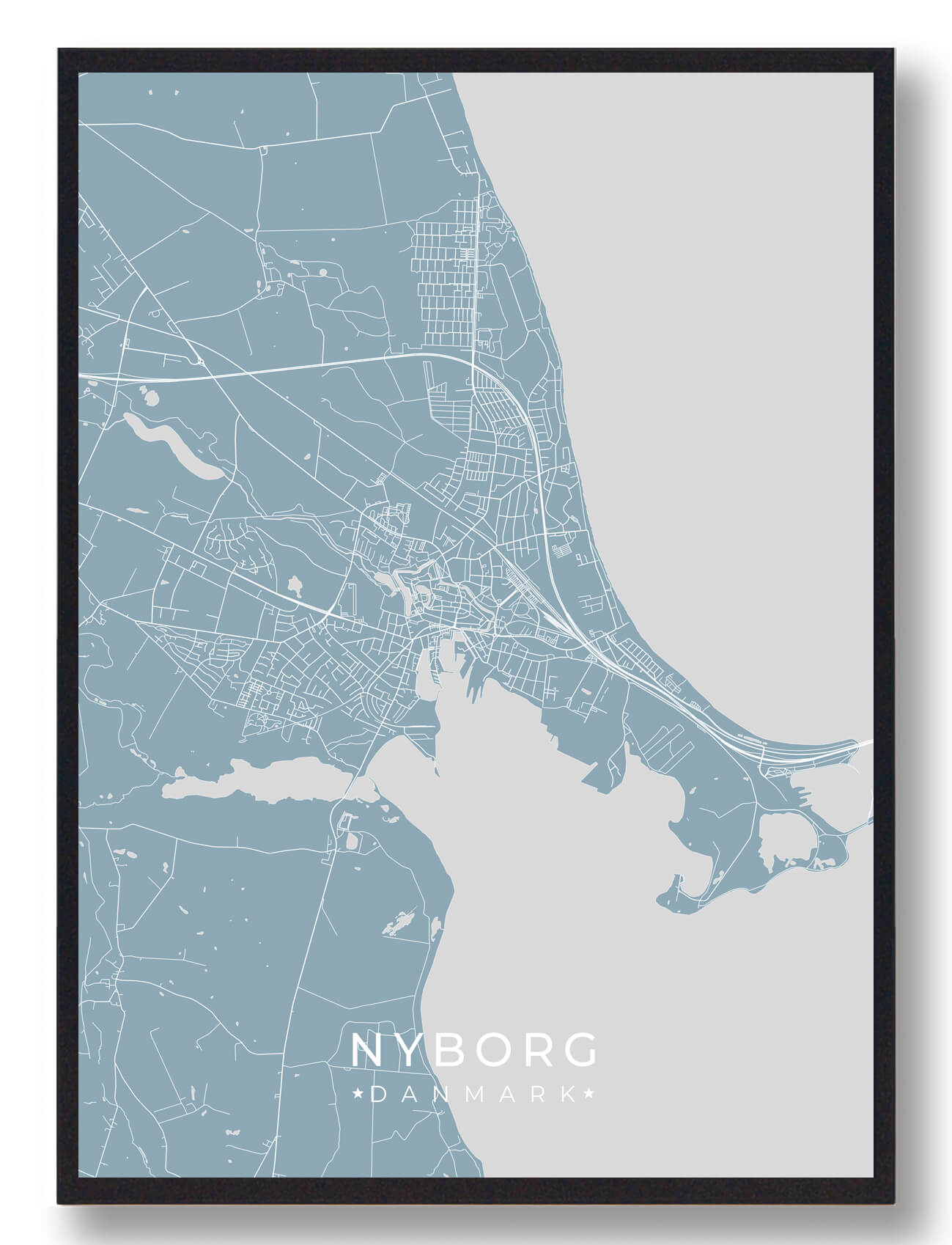 Nyborg Plakat Lyseblå Størrelse: 21x29 7cm
