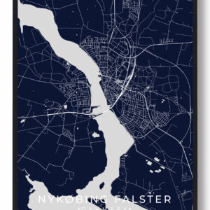 Nykøbing Falster plakat - mørkeblå