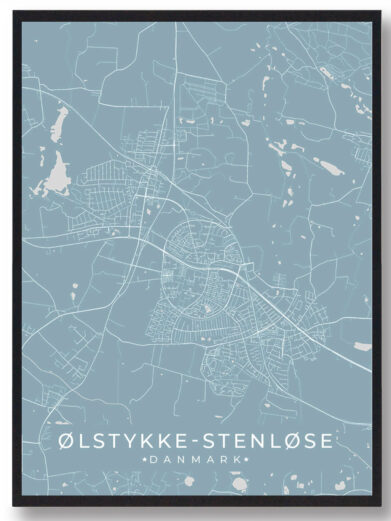 Ølstykke-Stenløse plakat - lyseblå