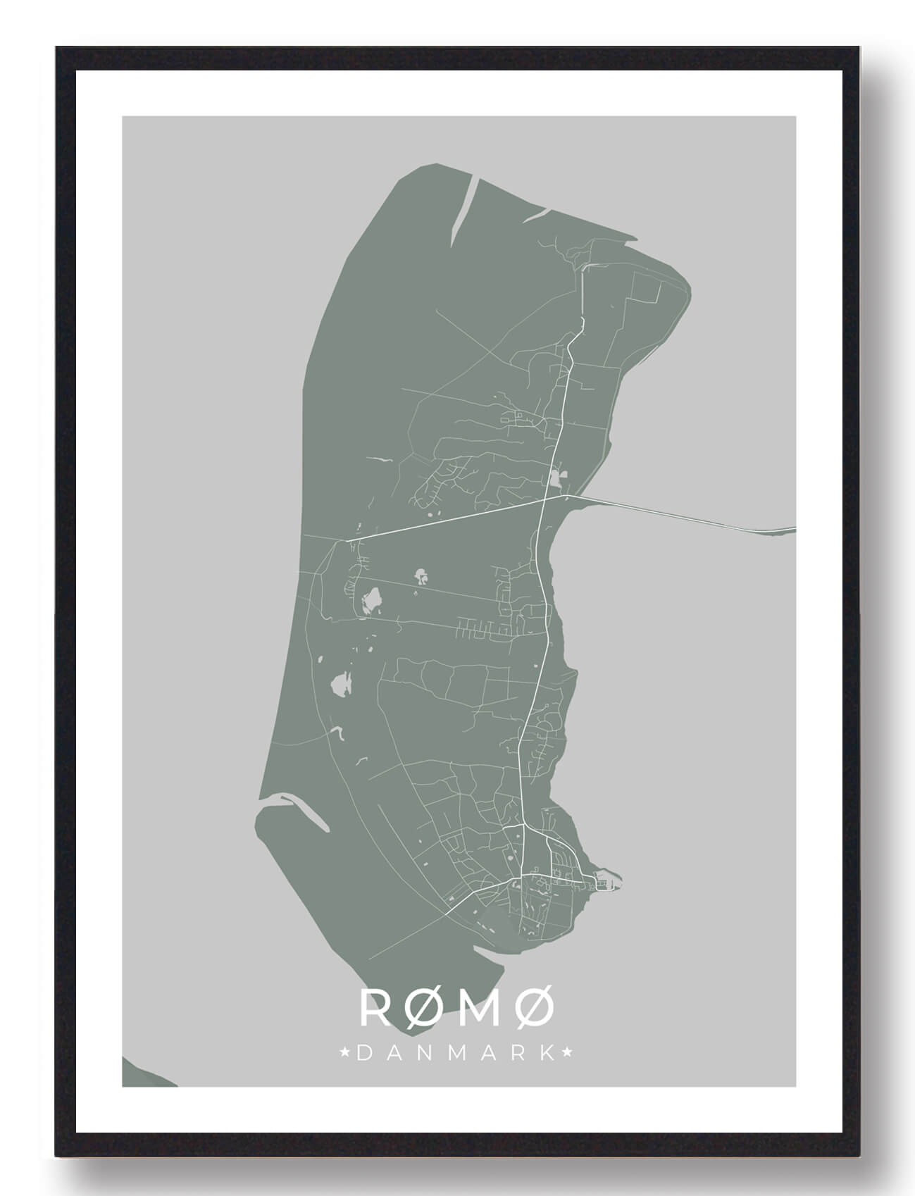 Rømø plakat - grøn (Størrelse: S - 21x29,7cm (A4))