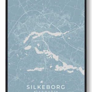 Silkeborg plakat - lyseblå