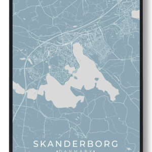 Skanderborg plakat - lyseblå