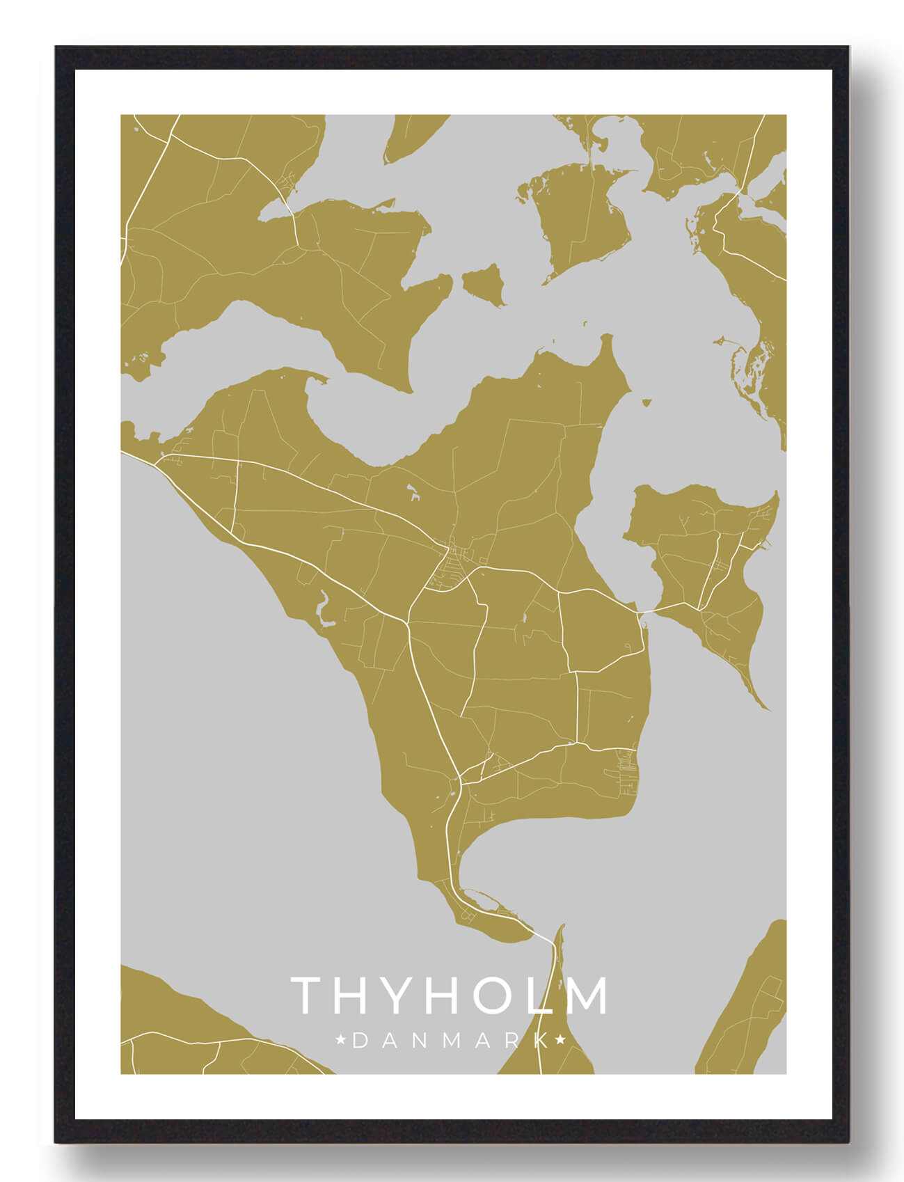 Thyholm plakat - gul (Størrelse: S - 21x29,7cm (A4))