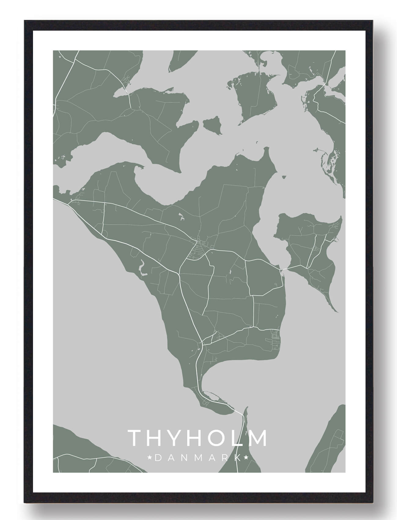 Thyholm plakat - grøn (Størrelse: S - 21x29,7cm (A4))