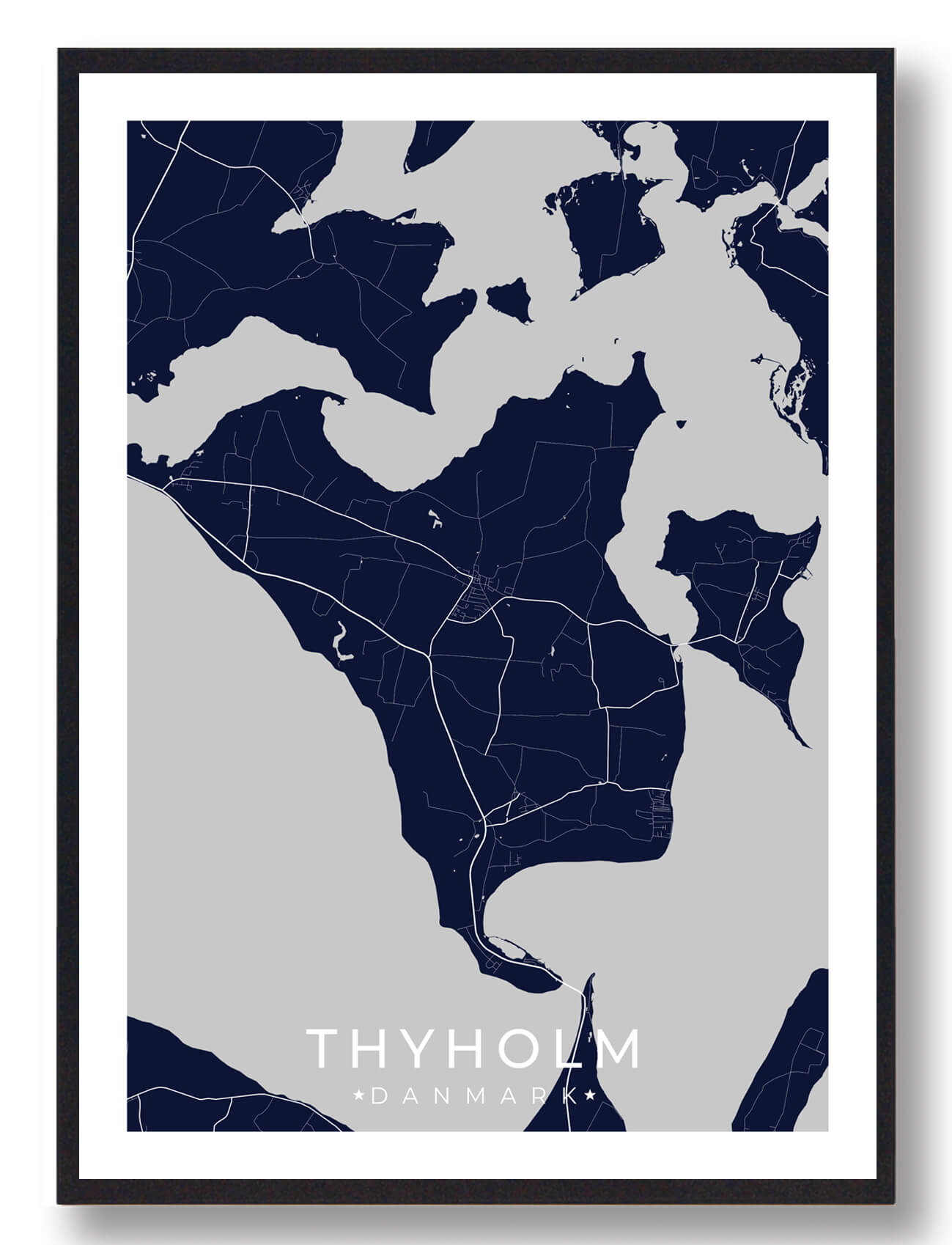 Thyholm plakat - mørkeblå (Størrelse: M - 30x40cm)