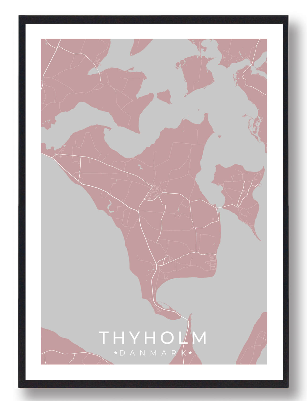 Thyholm plakat - rosa (Størrelse: M - 30x40cm)