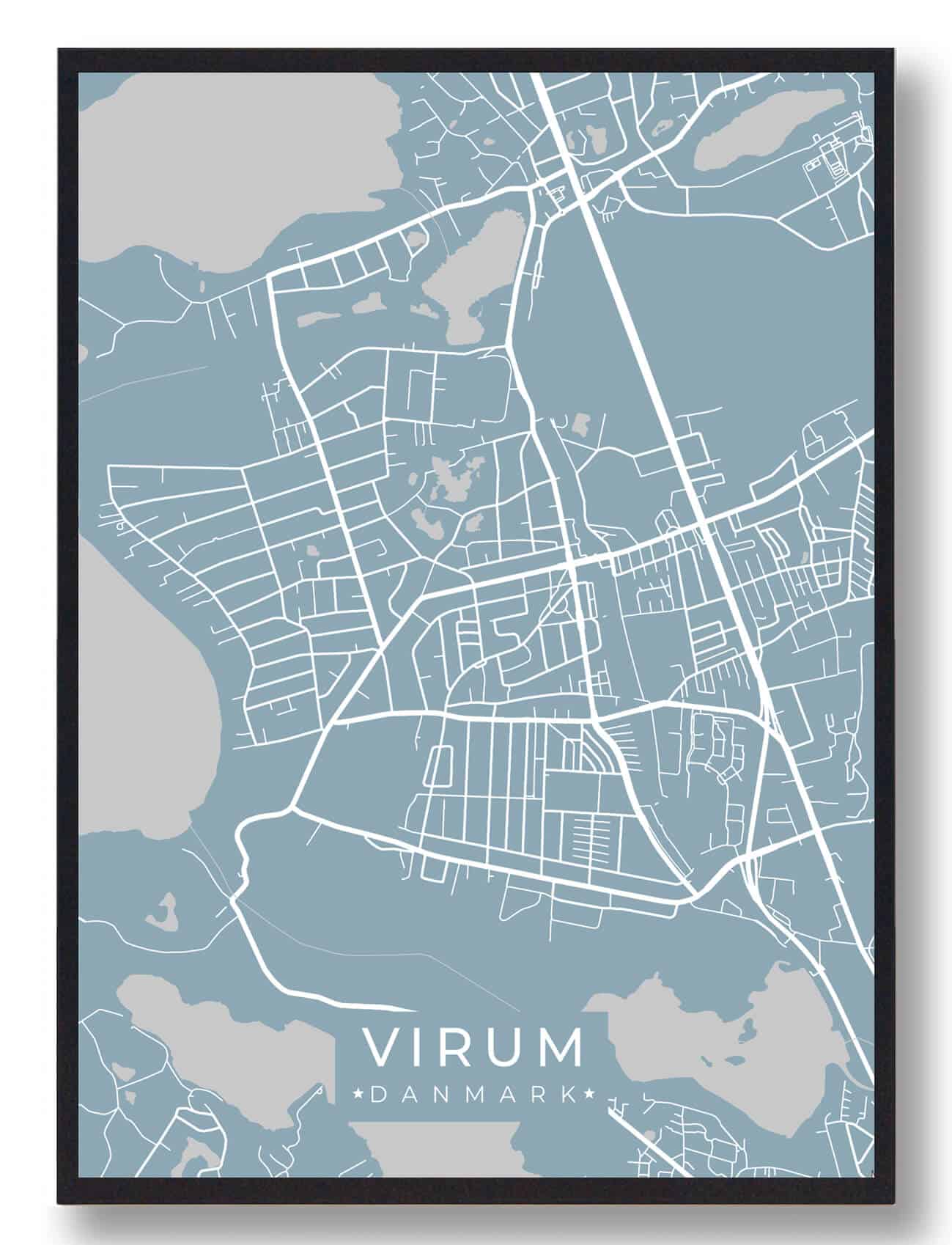 Virum byplakat - lyseblå