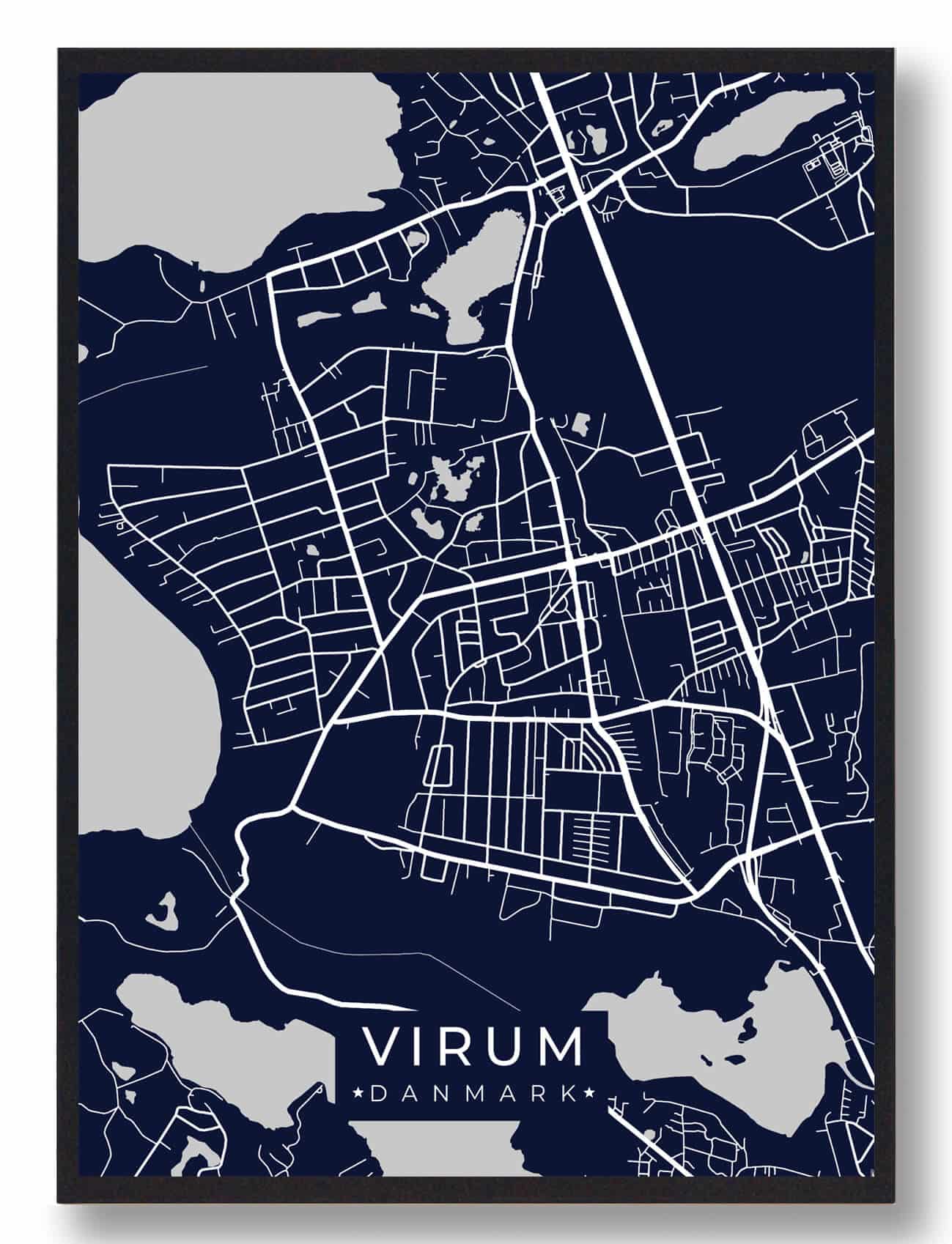 Virum byplakat - mørkeblå