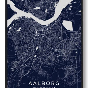 Aalborg plakat - mørkeblå