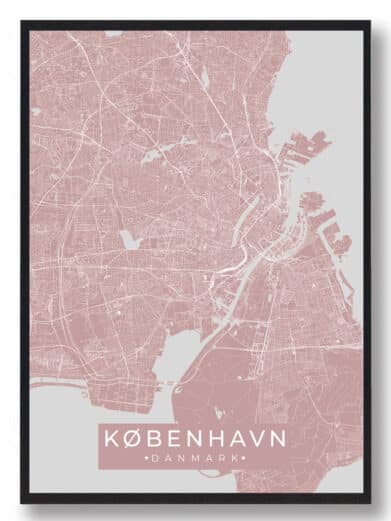 København plakat i grøn by stil. Minimalistisk design med kort over København, Danmark. Perfekt vægkunst til hjemmet.