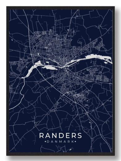Randers plakat - mørkeblå