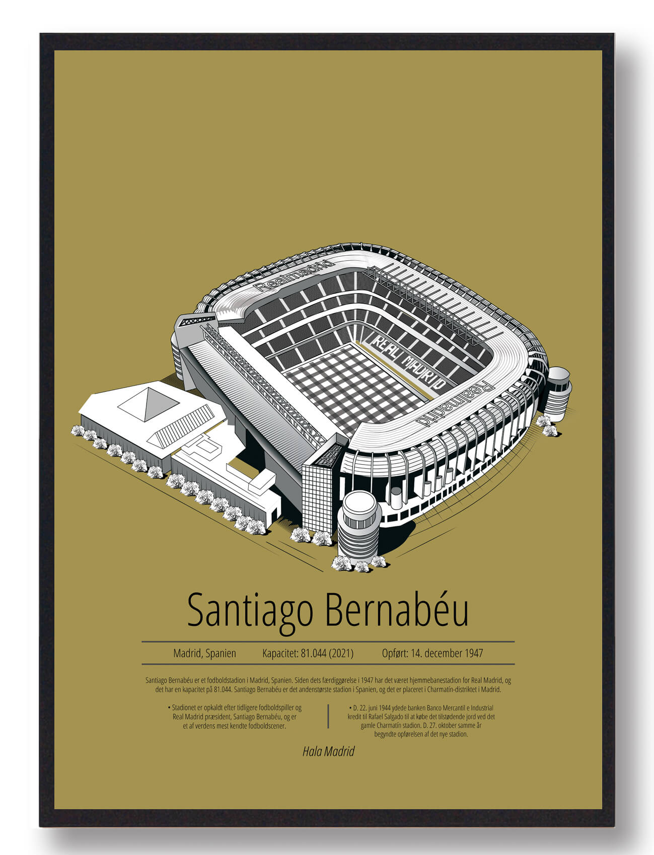 Santiago Bernabeu Real Madrid Gul Størrelse: 50x70cm