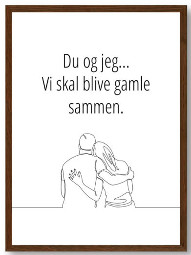 Du og jeg - A4 valnød ramme restsalg