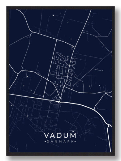 Vadum byplakat - mørkeblå