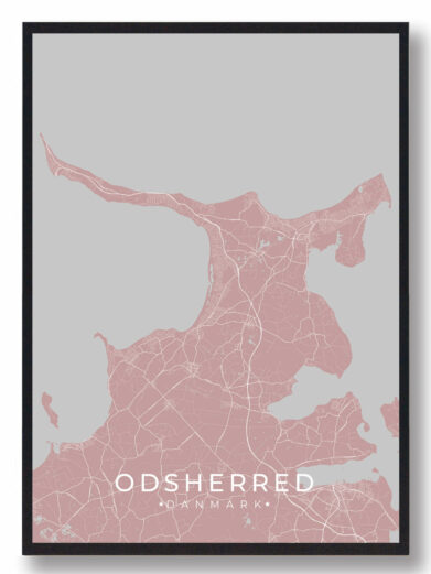 Odsherred byplakat - lyserød