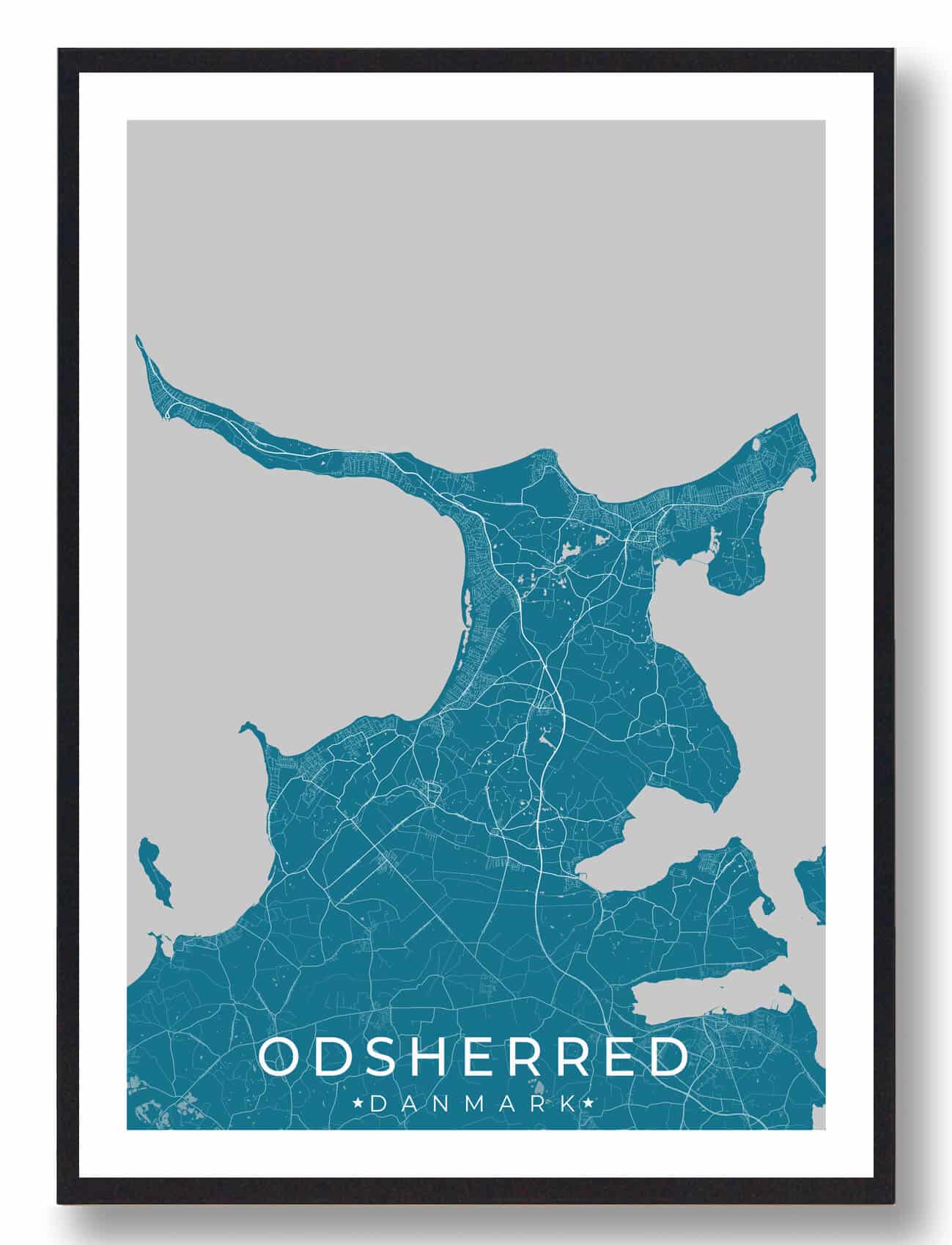 Odsherred by plakat - blå