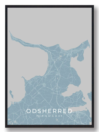 Odsherred byplakat - lyseblå