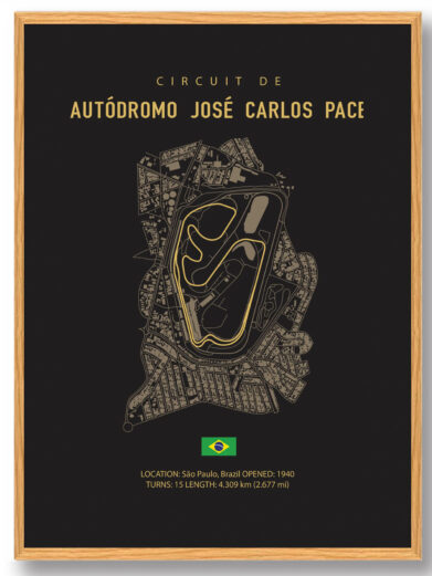 Autódromo José Carlos Pace - Formel 1 mørk plakat